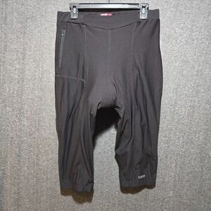 Terry Bike Tights Womens 1X Black Padded Capri Knickers Cycling Pants Pockets